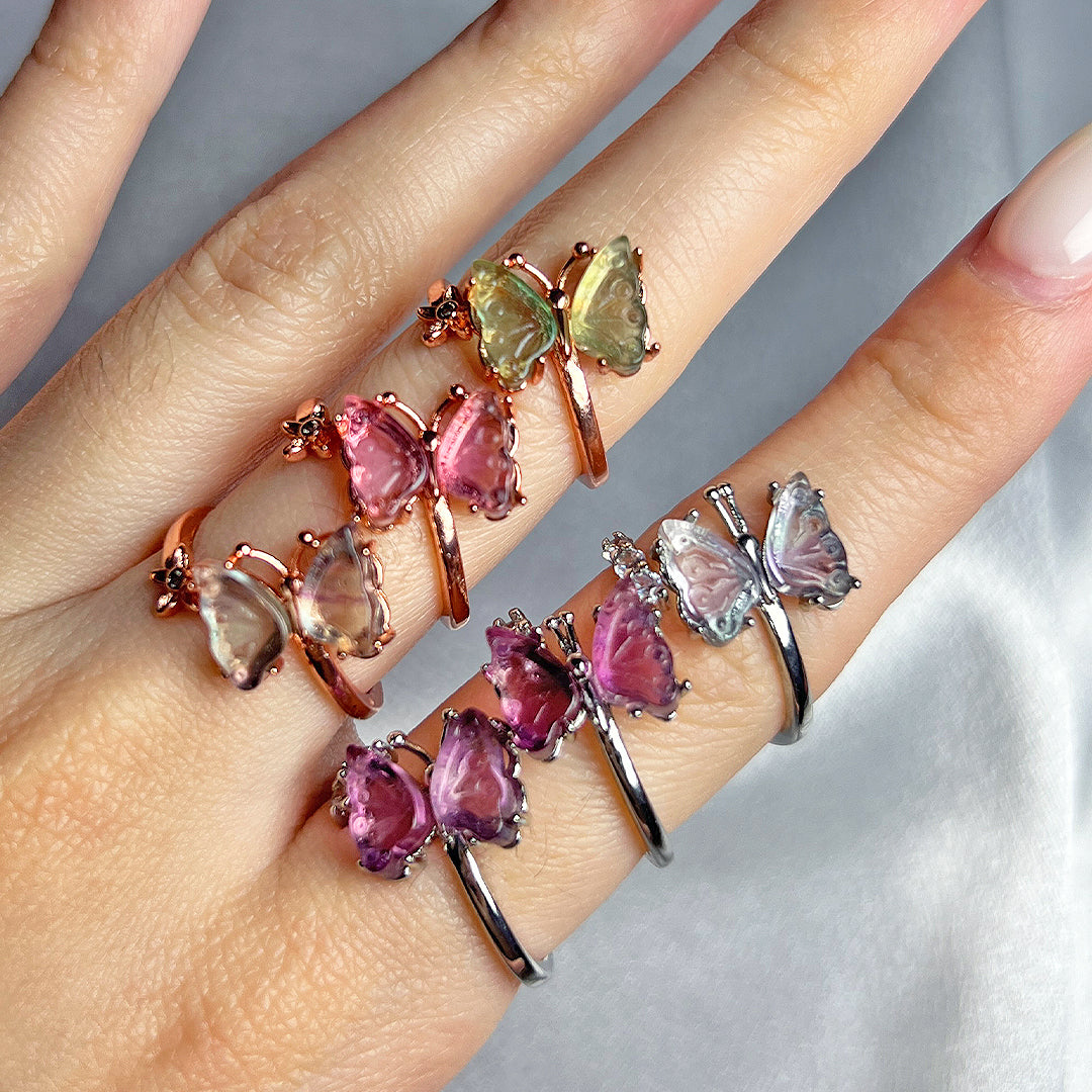 Fluorite Butterfly Ring